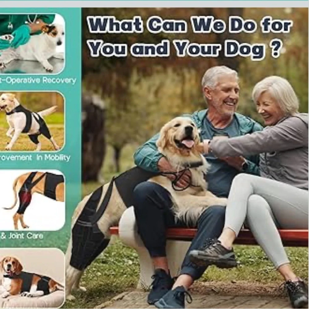 Marnonsis Dog Knee Braces For Back Leg, Adjustable ACL Brace 2XL/458-bb3